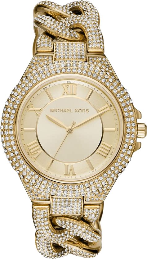 michael kors oversized camille pavé gold-tone watch|camille pave gold tone watch.